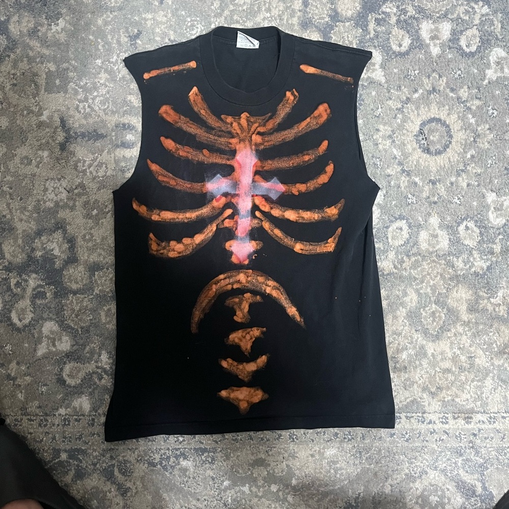 Skeleton Print Sleeveless Top